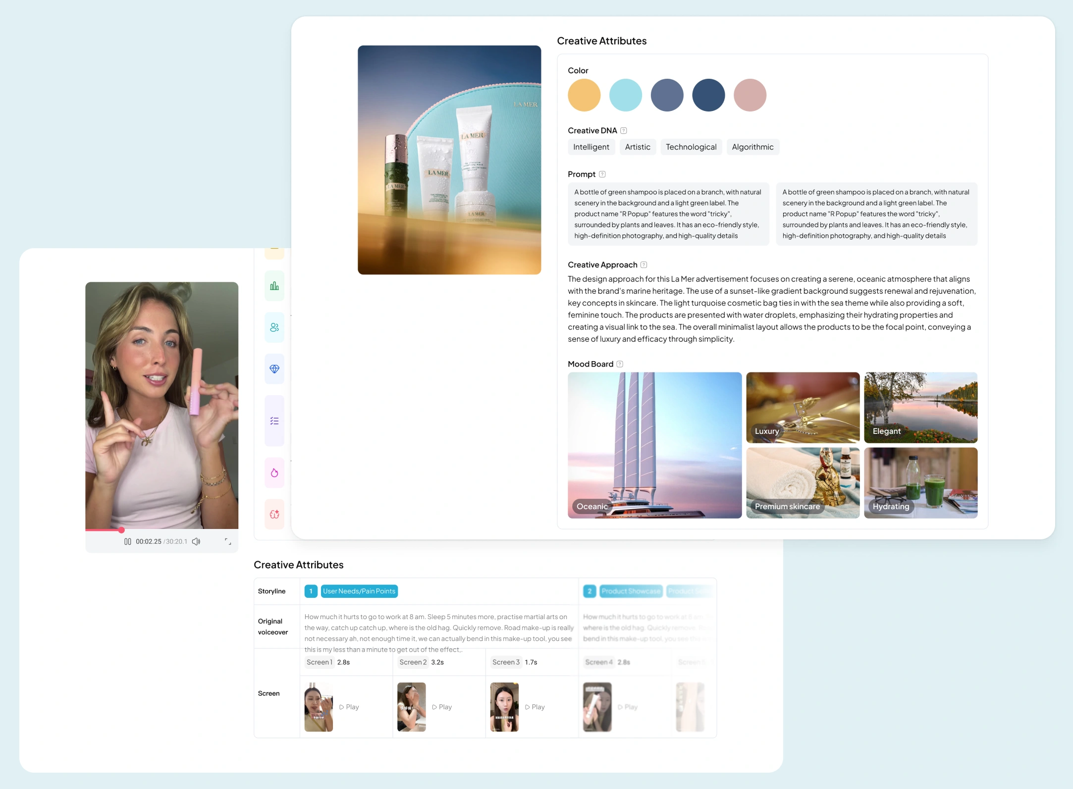 Result-driven content creation tool interface